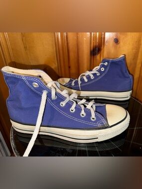 Classic High-Top Canvas Sneakers in Royal Blue